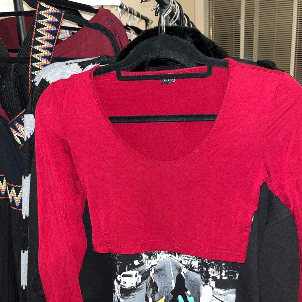 SHEIN Deep Red Crop Top